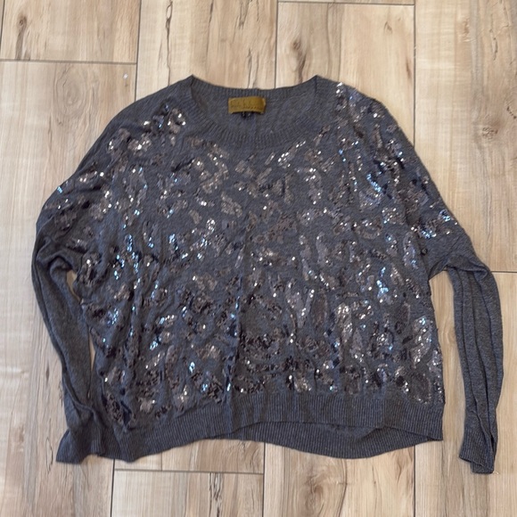 Sequin gray sweater - Picture 1 of 3
